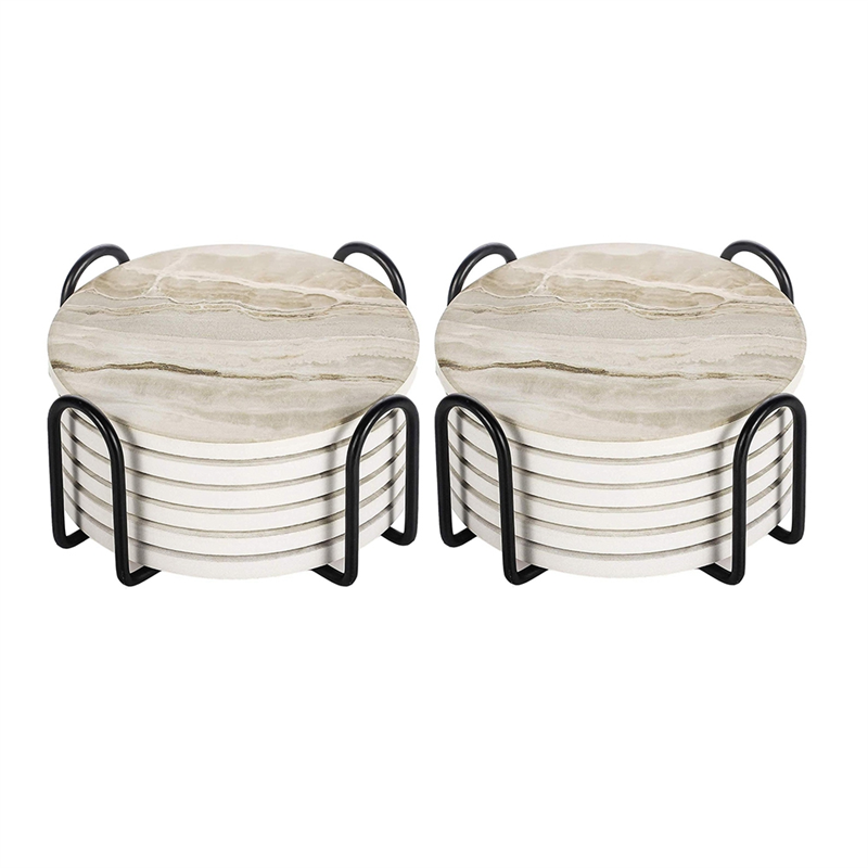 Marble Coaster Set - AT05-Absorbent Coaster Sets Marble Style Coaster