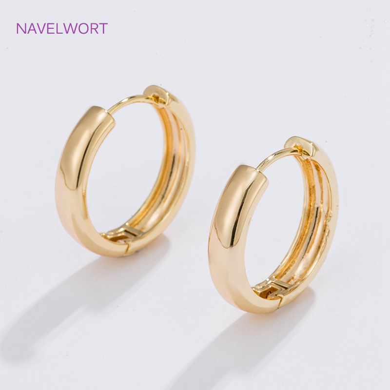 Gold Plated Jewelry - 6 Sizes Gold Plated Circle Hoop