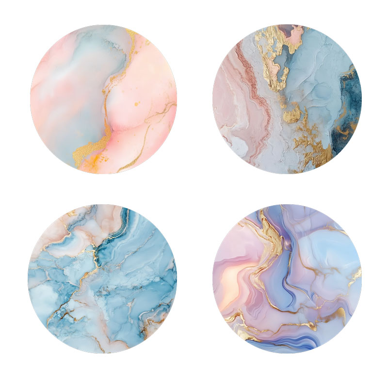 Marble Coaster Set - 4 Pieces of Marble Pattern Printed