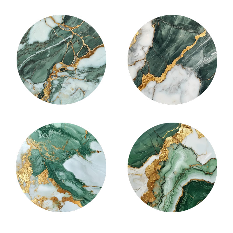 Marble Coaster Set - 4 Pieces of Marble Pattern Printed