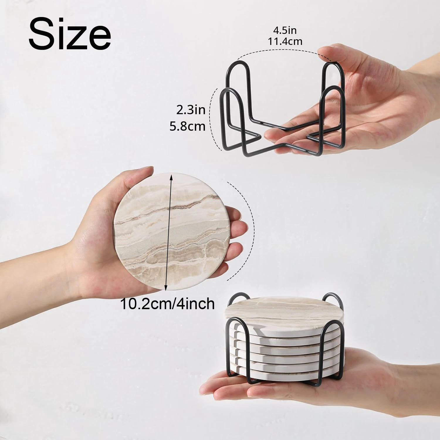 6Pcs Beverage Coaster Set with - огляд і ціна Marble Coaster Set