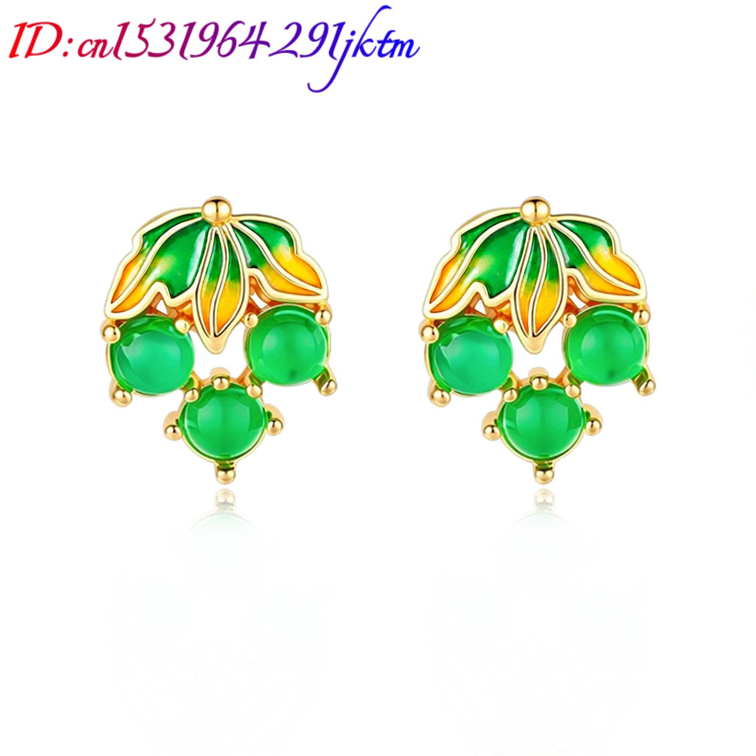Burmese Jadeite Grape Earrings - огляд і ціна Gold Plated Jewelry