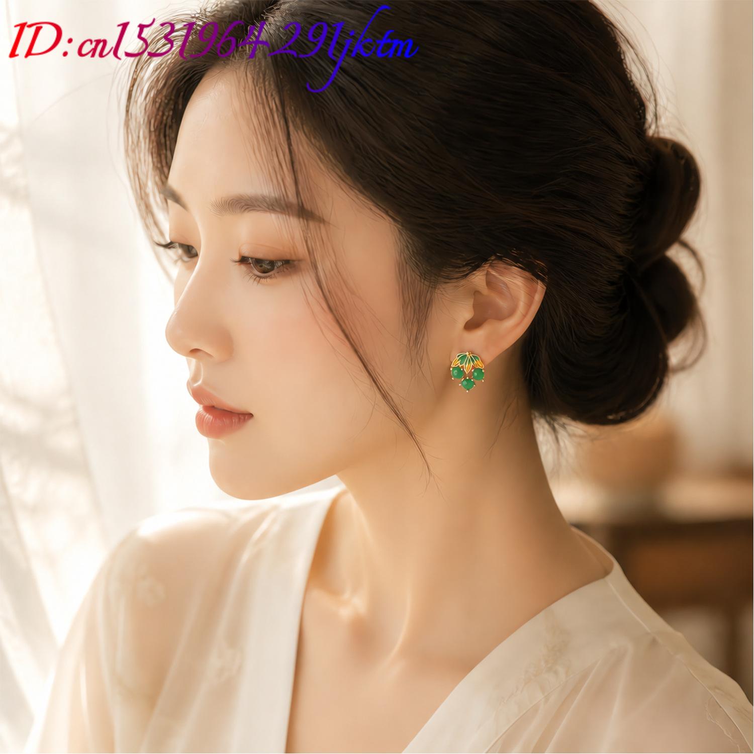 Burmese Jadeite Grape Earrings - огляд і ціна Gold Plated Jewelry