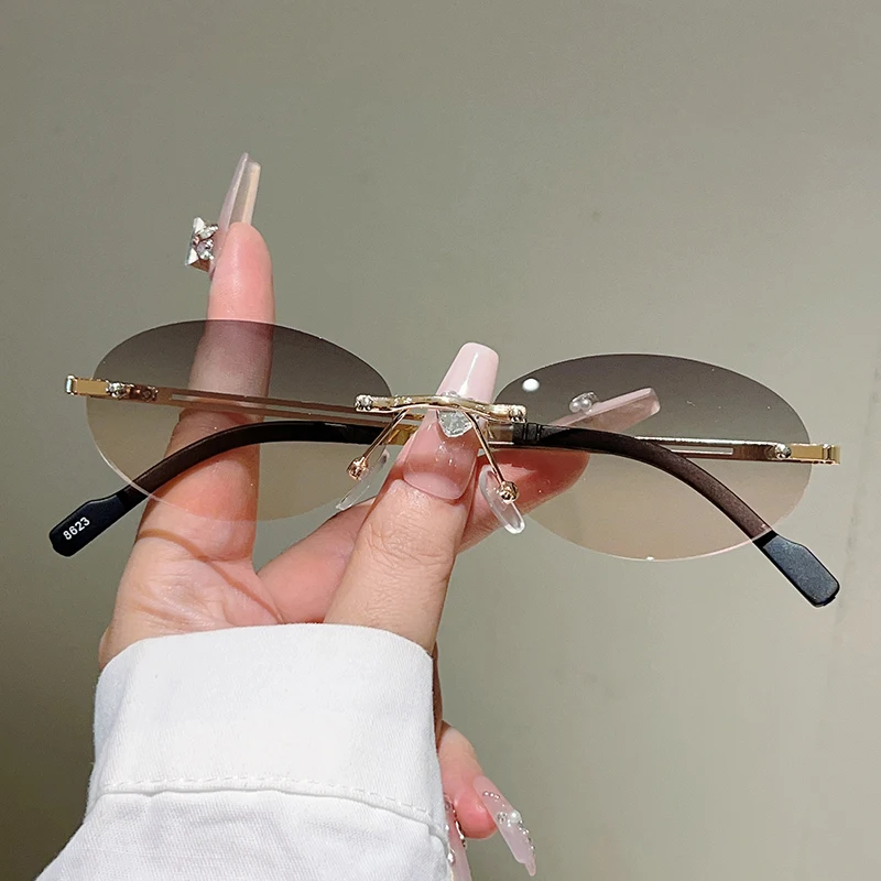 Rimless Oval Sunglasses Women  - огляд і ціна Sunglasses Uv400