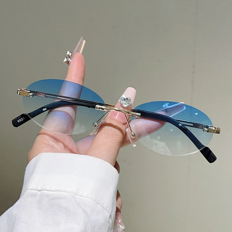 Rimless Oval Sunglasses Women  - огляд і ціна Sunglasses Uv400