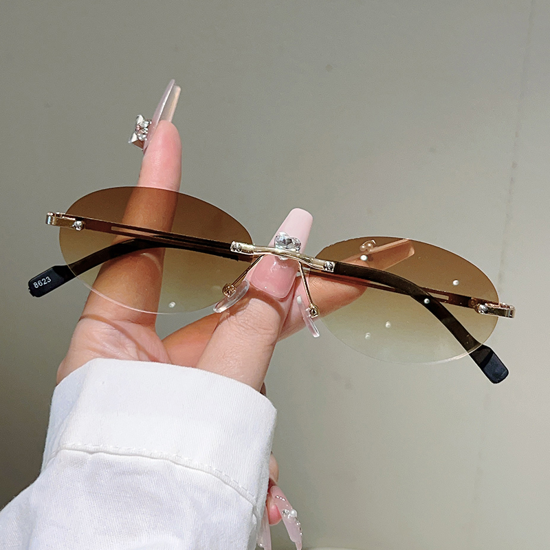 Rimless Oval Sunglasses Women  - огляд і ціна Sunglasses Uv400