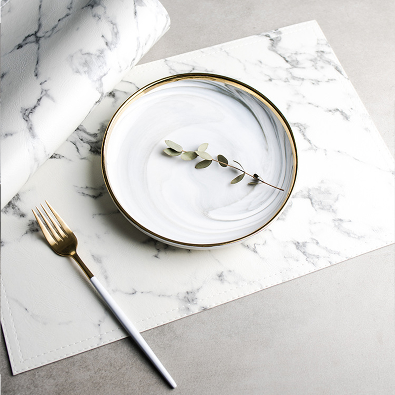 Luxury PU Heat Insulation Tabl - огляд і ціна Marble Coaster Set