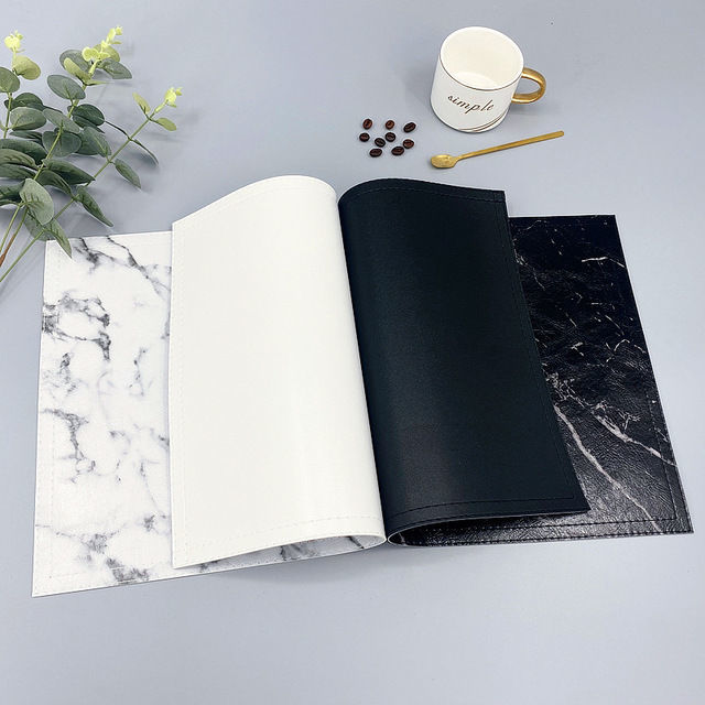 Luxury PU Heat Insulation Tabl - огляд і ціна Marble Coaster Set
