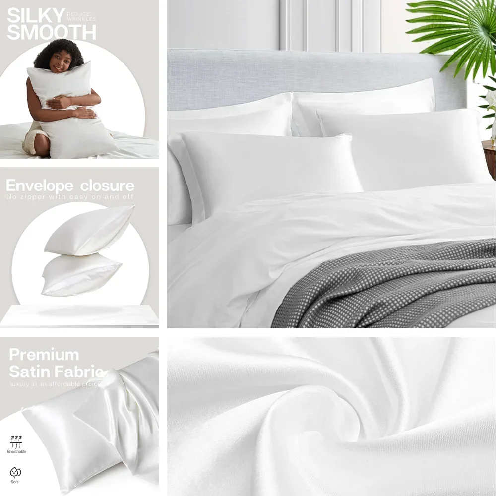 2 Pack Satin Pillowcase for Ha - огляд і ціна Silk Pillowcase
