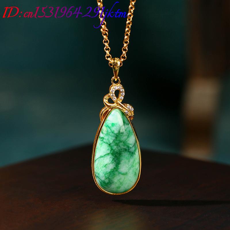 Natural Jade Water Drop Pendan - огляд і ціна Gold Plated Jewelry
