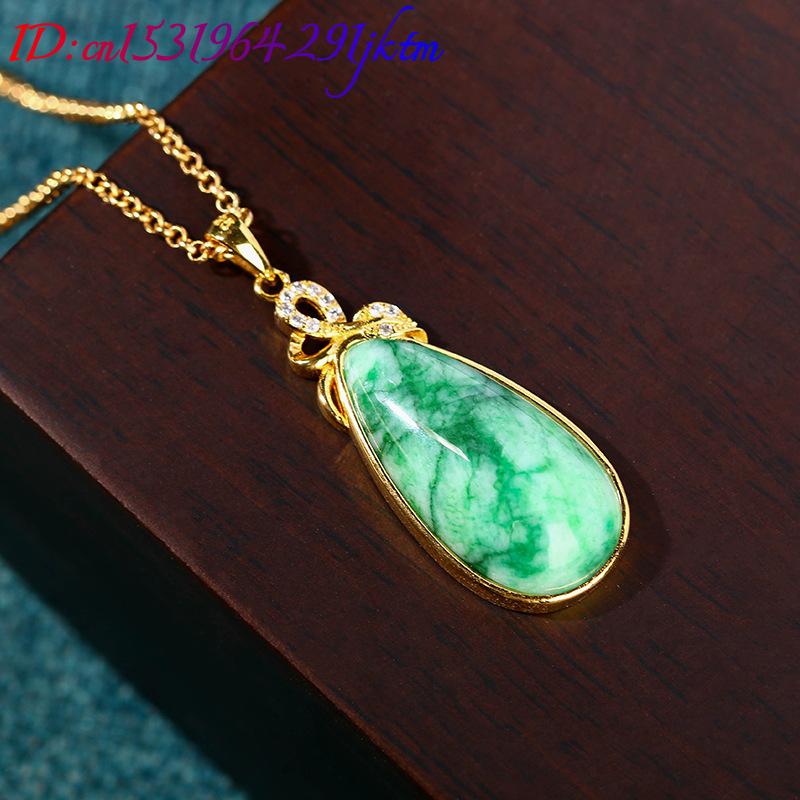 Natural Jade Water Drop Pendan - огляд і ціна Gold Plated Jewelry