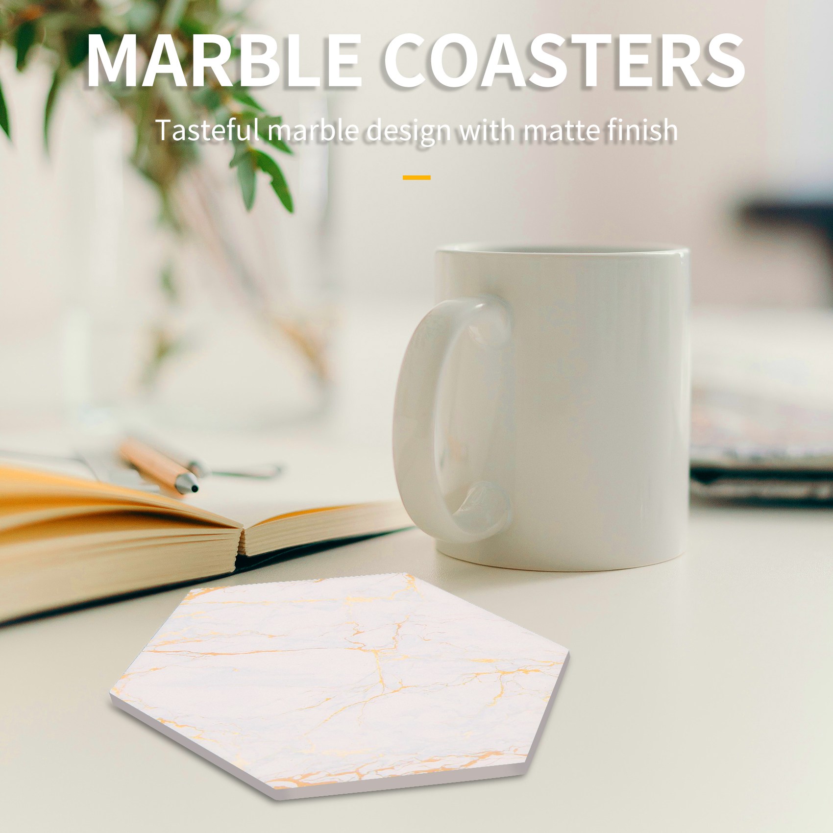 8 PC Coasters For Drinks Absor - огляд і ціна Marble Coaster Set