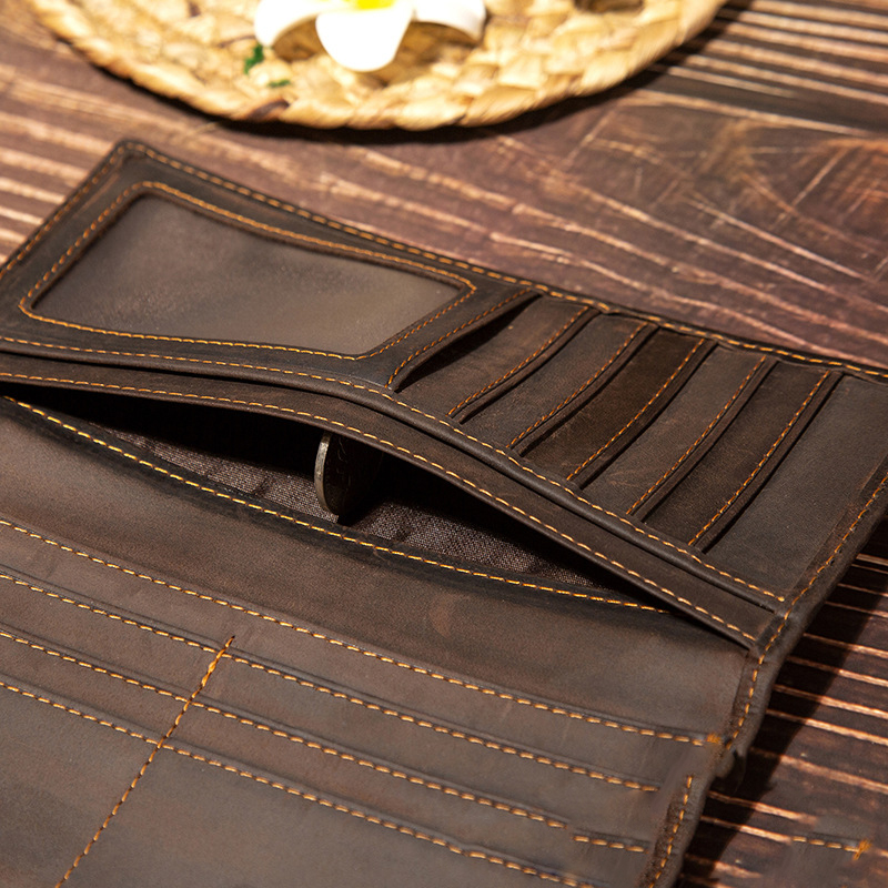 Men's Genuine Leather Long Wal - огляд і ціна Leather Wallet Men
