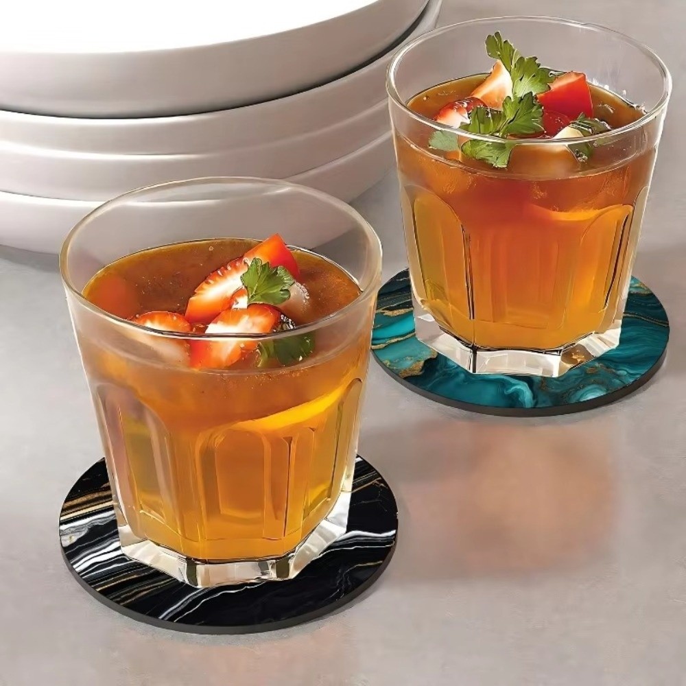 6pcs 4 Inch Drink Coasters Set - огляд і ціна Marble Coaster Set