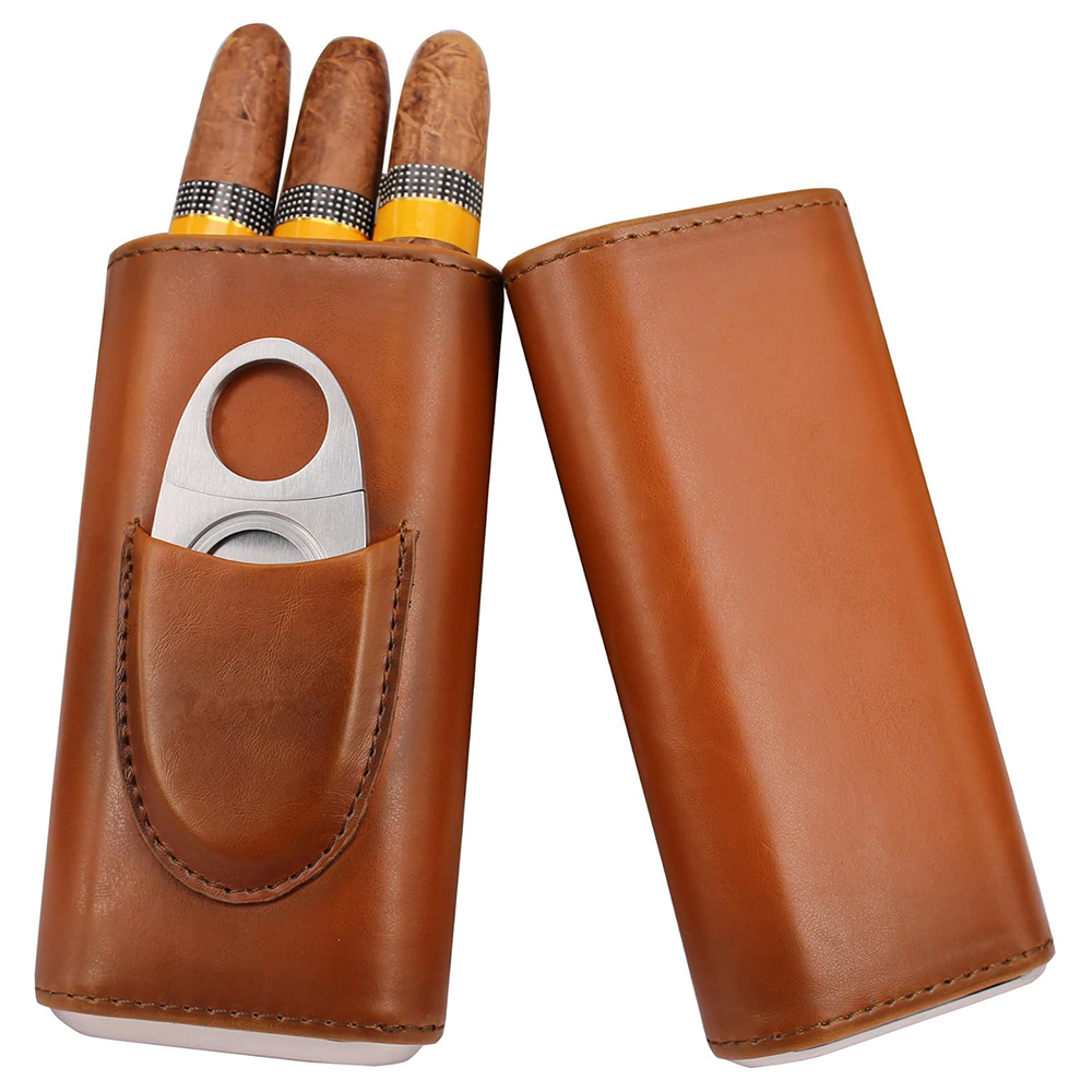 LMETJMA 3-Finger Leather Cigar - огляд і ціна Premium Cigar Case