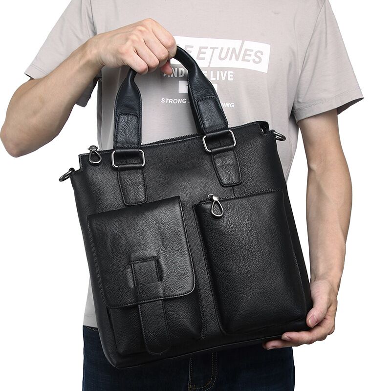 Men Vertical Handbag Male Genu - огляд і ціна Leather Briefcase