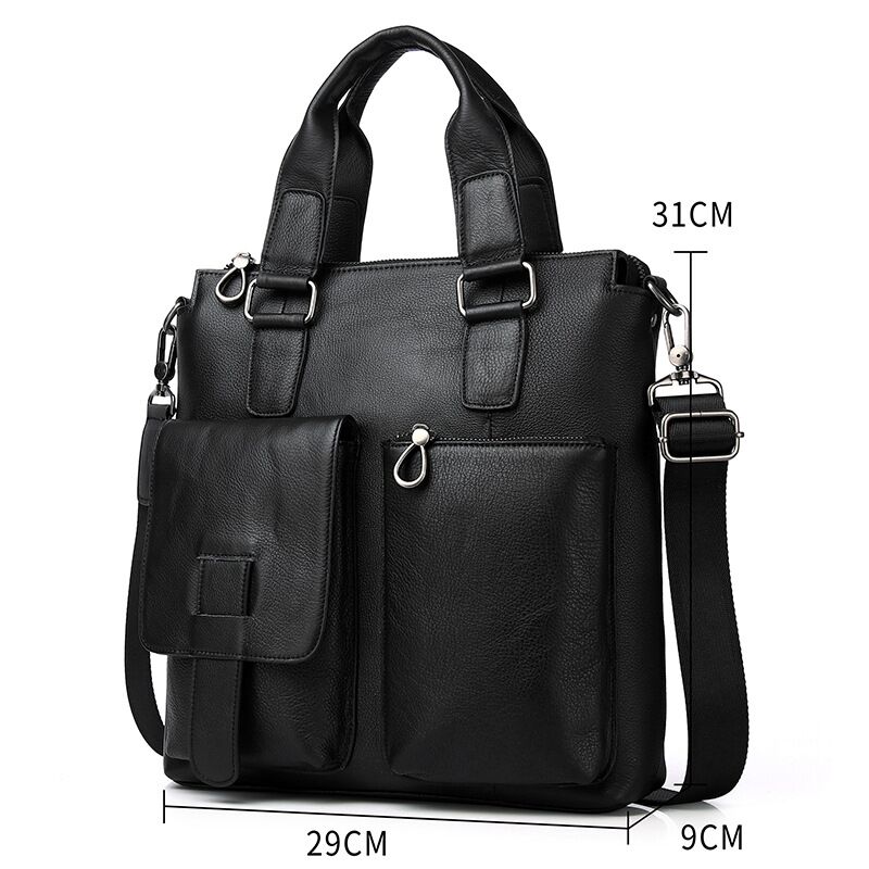 Men Vertical Handbag Male Genu - огляд і ціна Leather Briefcase
