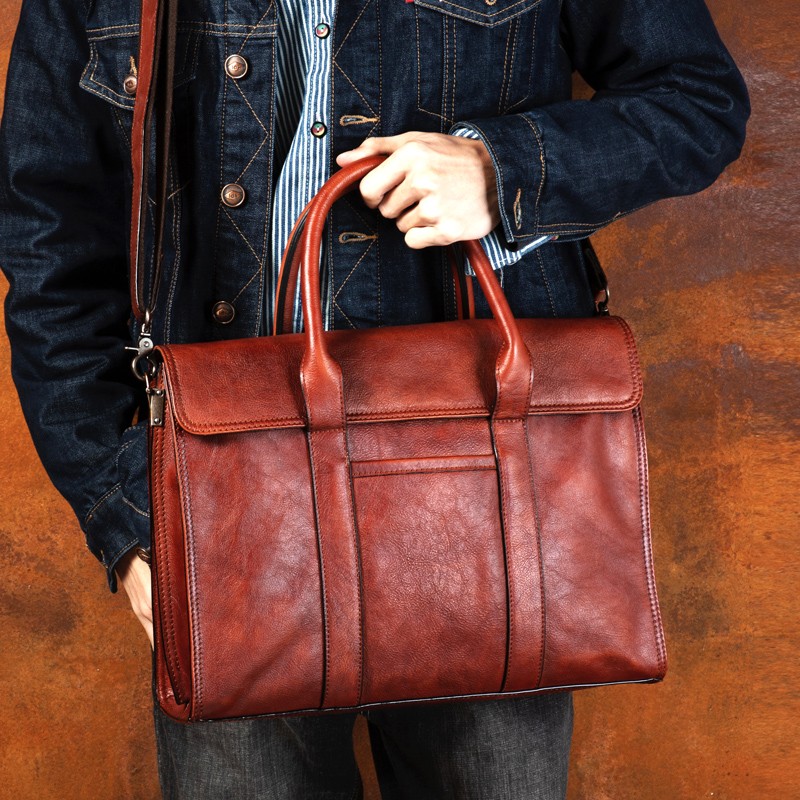 Vegetable tanned leather handb - огляд і ціна Leather Briefcase