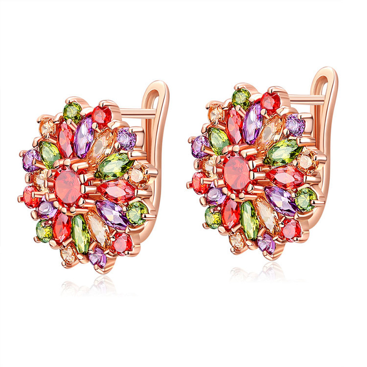 Natural Crystal Flower Earring - огляд і ціна Gold Plated Jewelry