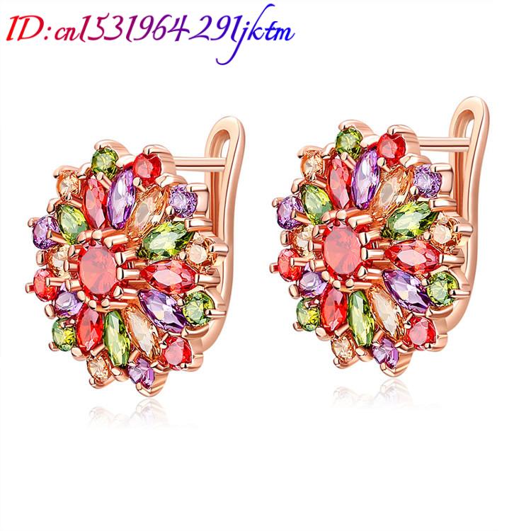 Natural Crystal Flower Earring - огляд і ціна Gold Plated Jewelry