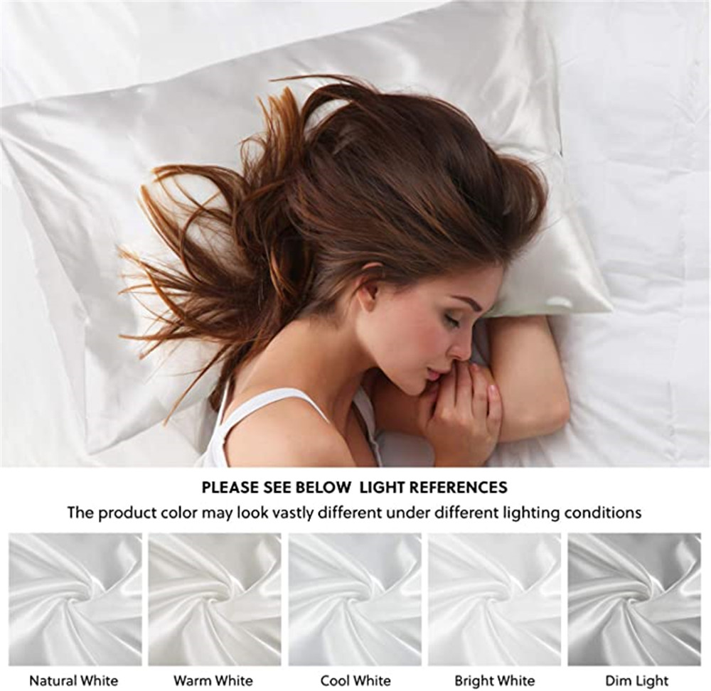 2pcs/lot Solid Silky Satin Ski - огляд і ціна Silk Pillowcase