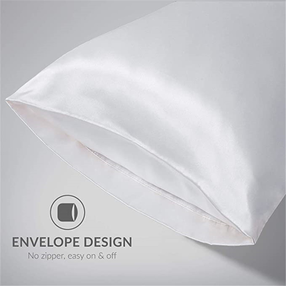 2pcs/lot Solid Silky Satin Ski - огляд і ціна Silk Pillowcase
