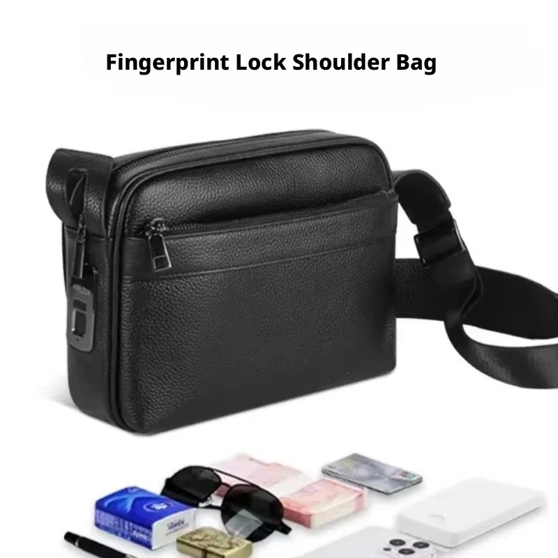 Anti-theft Fingerprint Lock Ba - огляд і ціна Leather Wallet Men