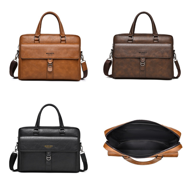 Vintage Dark Brown PU Leather  - огляд і ціна Leather Briefcase