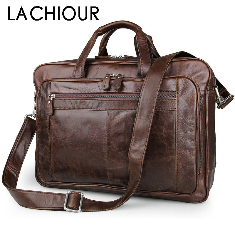 LACHIOUR Genuine Leather Men B - огляд і ціна Leather Briefcase