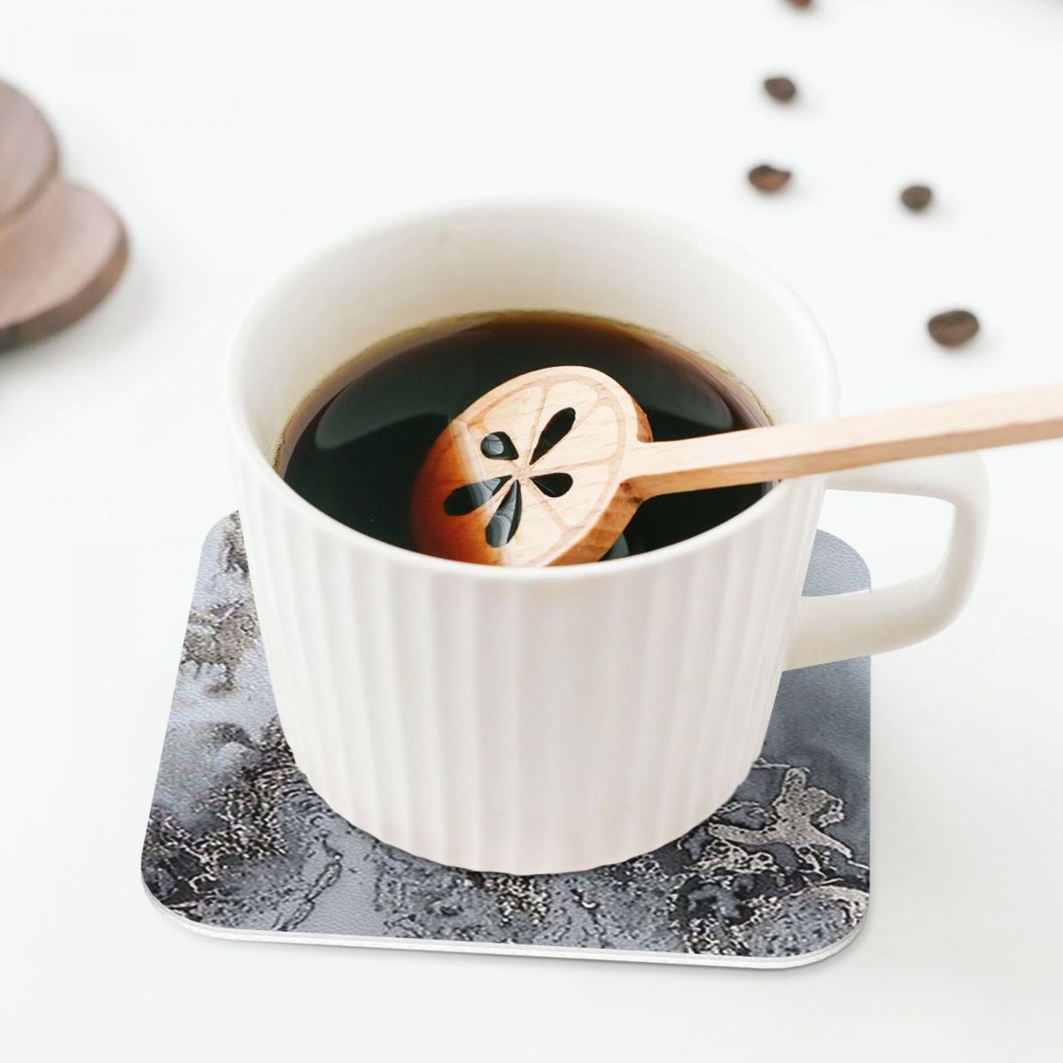 Grey And Silver Marbl Coasters - огляд і ціна Marble Coaster Set