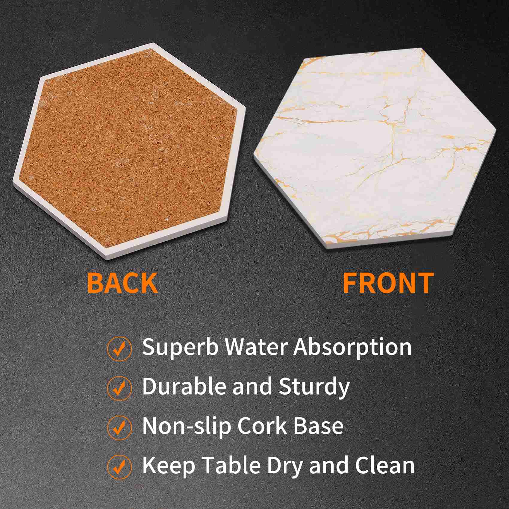 A69E8 PC Coasters For Drinks A - огляд і ціна Marble Coaster Set